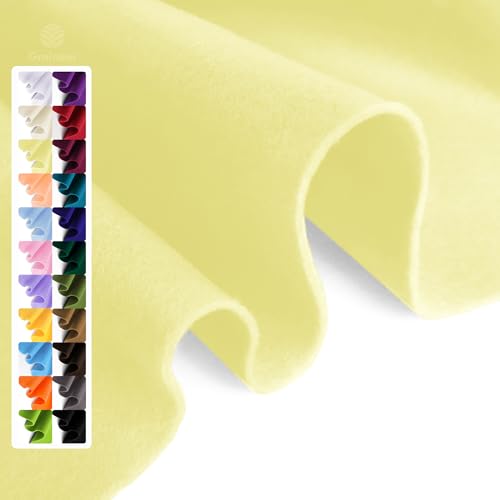 Image of Pale Lime Yellow Soft Felt Sheet, 36 inch x 36 inch, 1.6mm Acrylic Felt Fabric | Premium Craft Felt for Sewing, DIY Projects, Decorations, Art, and School Projects