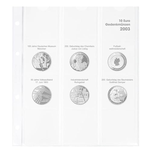Feuille pré-imprimée Karat LINDNER 10 Euro commémoratives 2003 Allemagne pour album