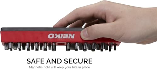 Neiko 02449A Hex Bit Holder Rack With Strong Magnetic Base, 37 Hole Bit Storage, 1/4 Inch Hex Bit & Drive Bit Adapter Storage, Screwdriver Bit Organizer thumb #1