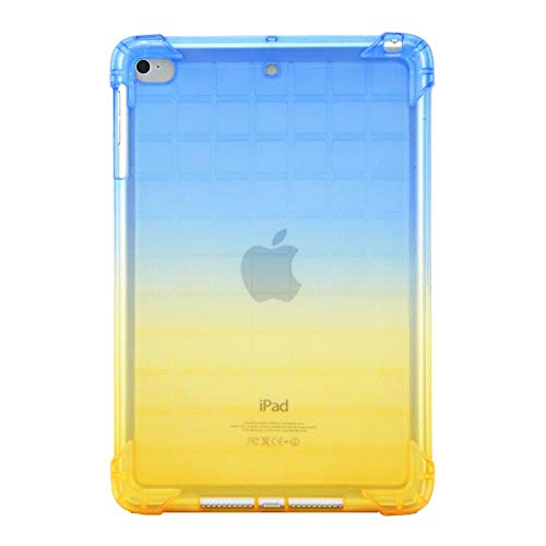 UUcovers Translucent Frosted Back Case for Apple iPad mini 5/Mini 4/Mini 3/Mini 2/Mini 1 Cover 7.9' Soft TPU Shockproof Thin Clear Cover for iPad mini 5th/4th/3rd/2nd/1st Generation, Blue & Yellow