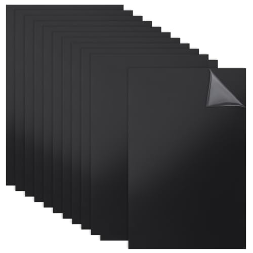 Image of OLYCRAFT 12 Sheets Black ABS Plastic Sheet 5.9x3.9 Inch ABS Plastic Panel 0.5mm Thick Hard Plastic Sheet Polystyrene Flexible Plastic Board Sheet for Building Model Material Supplies