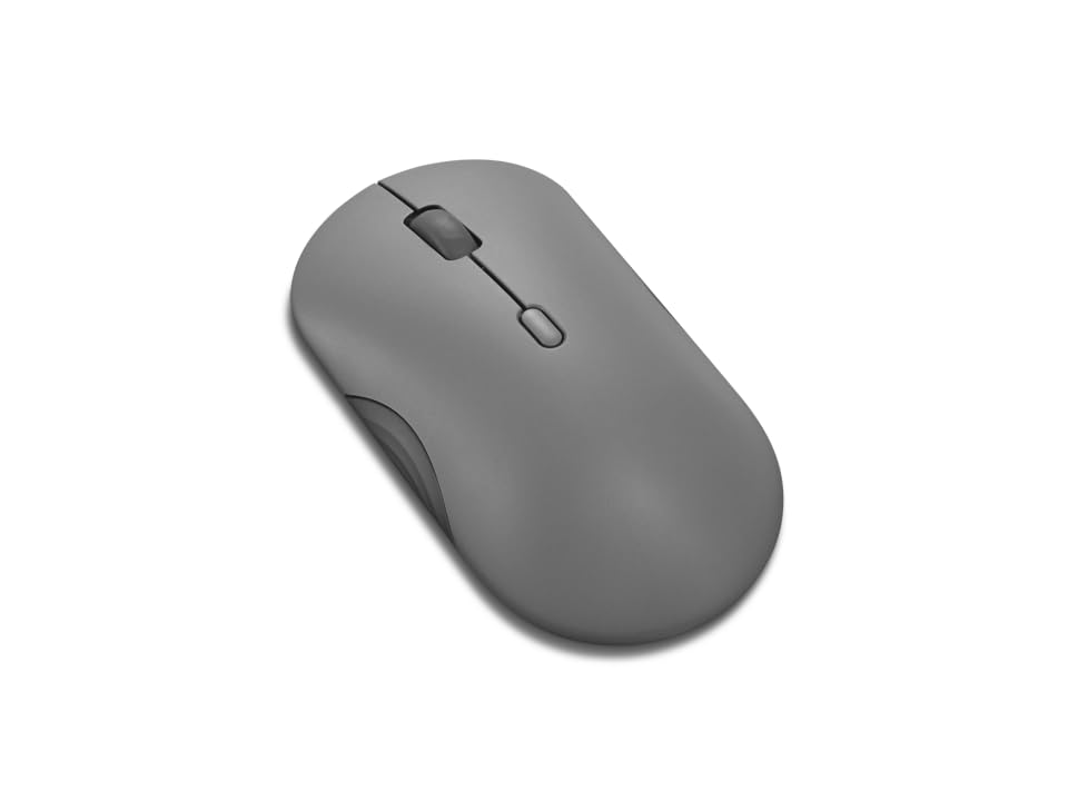 Lenovo 350 Wireless Bluetooth Mouse, Silent Click, 3 Level DPI (1000, 1600, 2400), 36 Month Battery Life, 2 Device Pairing, Luna Grey