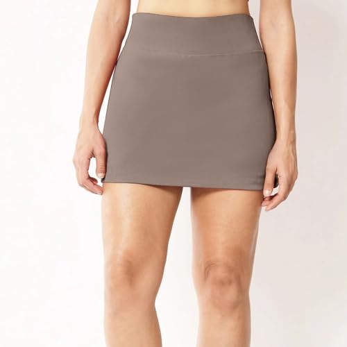 Image of Mehrang Skirt with Shorts for Women's & Girl's Solid High Waist Flared Skater Short Mini Skirt