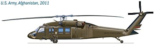 Side profile illustration of an Australian Army UH-60 Black Hawk helicopter in a camouflage paint scheme