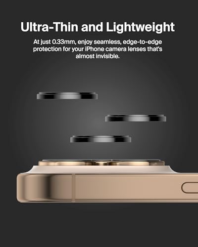 Image of Belkin Camera Lens Protector for Apple iPhone 17 Pro Max / 17 Pro / 16 Pro /16 Pro Max - Case-Compatible Tempered Glass Lens Cover, Apple iPhone Accessories - 2-pack