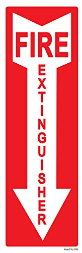 (4 Pack) Fire Extinguisher Wall Signs, Fire Extinguisher Sticker Decals, 4