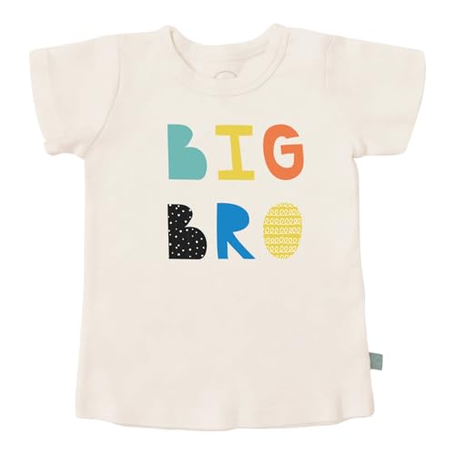 Finn + Emma - Organic Cotton Graphic Baby Tee - Soft and Comfortable Toddler Graphic Tees for 4T - Big Bro