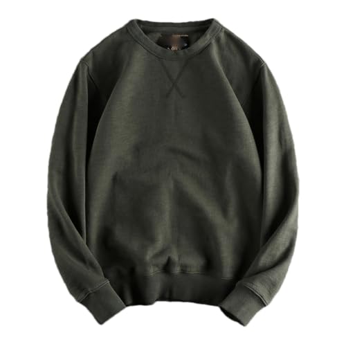 Sudadera de cuello redondo para hombre suéter pesado de forro polar lavado cálido EN8 M
