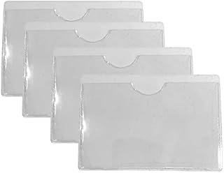 PCL Media Ltd® Sticky Backed Thumb Cut Self Adhesive Pocket for Membership, Slimmers World, Weight Watcher Cards (Pack of 4) - Self Adhesive Business Card Pocket