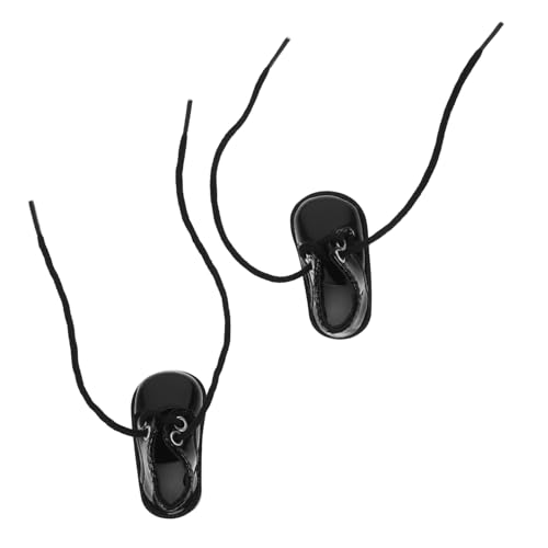 Abaodam Zapatos Miniatura para Muñecas Negras Zapatos Decorativos Vintage para Niñas Accesorios Casa Muñeca Portátil y Seguro