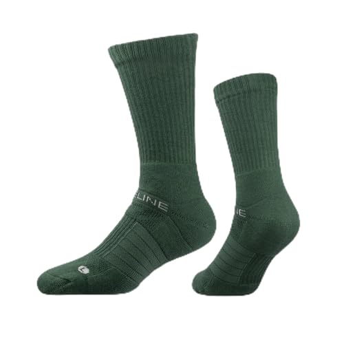 Strideline Combed Cotton Crew Socks for Men & Women – Premium Soft Cotton, Breathable Moisture-Wicking Fabric
