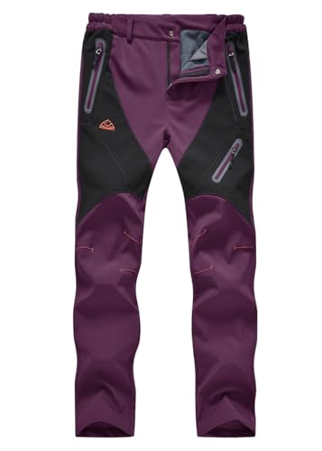 donhobo Hose Damen Outdoor Wanderhose Wasserdicht Softshellhose Fleecefutter Warm Atmungsaktiv Berghose Funktionshose Trekkinghose Lila L donhobo Hose Damen Outdoor Wanderhose Wasserdicht Softshellhose Fleecefutter Warm Atmungsaktiv Berghose Funktionshose Trekkinghose Lila L