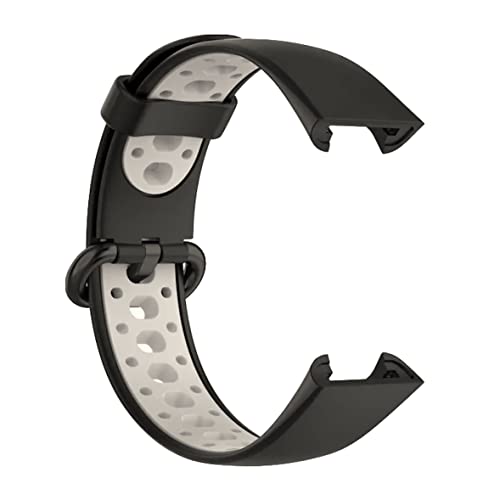 Image of YODI Soft Silicone With Metal Buckal Classic Strap Bands for Redmi Watch 2 Lite /Redmi GPS Smart Watch Only, Comfort and Flexible Straps for Men Women and Kids (BLACK-GREY)