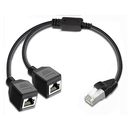 Ethernet Splitter 1 to 2 Port Network Adapter, sartyee Suitable for Super Category 5/5e/6/7, Applicable to Equipment with RJ45 Interface, Computer, Router, Set-top Box, Optical Modem