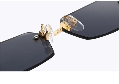 Rimless Sunglasses Rectangle Shades Small Square Sun Glasses for Female Male Summer Traveling(Blue)4