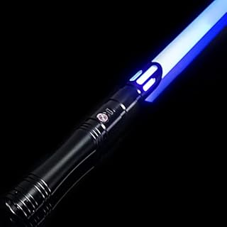 ELESKOCO Dueling Lightsaber Smooth Swing Force FX Light Sabers with Motion Control - RGB 12 Colors 12 Sound Fonts Aluminium Hilt Light Saber Swords for Adults Teens, USB-C Charging, Black