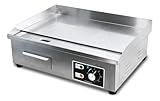 Elektrischer Tischgrill, 3000W, 220V, Edelstahl, Glatte Grillplatte für Gastronomie und Haushalt
