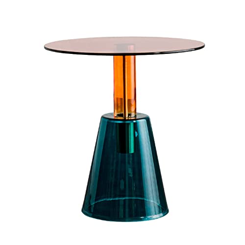 dP3sQ8mXjN Mesa de Centro Mesa Auxiliar Redonda de Colores, Mesa Circular for salón y Dormitorio, decoración única Elegante, sofá Cristal for cócteles Bebidas