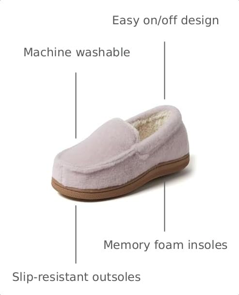 Dearfoams Kids Amari Moccasin, Pale Mauve, 7-8 by Dearfoams - Used condition - Image 2