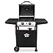 Dellonda 2 Burner Gas BBQ Grill with Piezo Ignition, Built-In Thermometer, Black/Stainless Steel - DG13