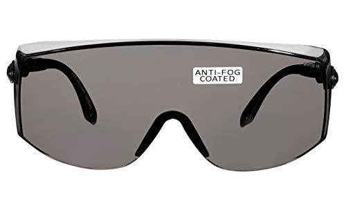 Preisvergleich Produktbild voltX 'OVERSPECS' Gewerbliche Schutzbrille für Brillenträger im Industriewesen - CE EN166f Zertifiziert (rauchgraue Scheibe) - individuell anpassbarer Bügel - beschlagfrei, Kratzfest, UV Schutz