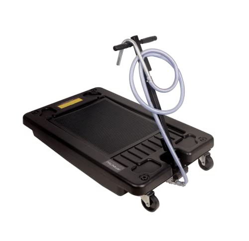 Prunkuar 17 Gallon Low Profile Roll Around Oil Drain Pan With 110V Electric Pump & 8'' Hose For Trucks, Buses, Rvs And Other Automobiles #TOP6