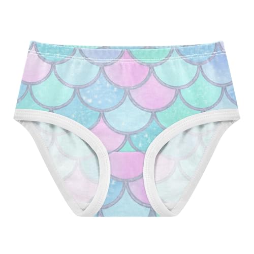 Florals Toddlers Underwear Floral 2t Cotton Little Girl Panties Pastel Mermaid Scales Glittery Pink Briefs Girls Undies