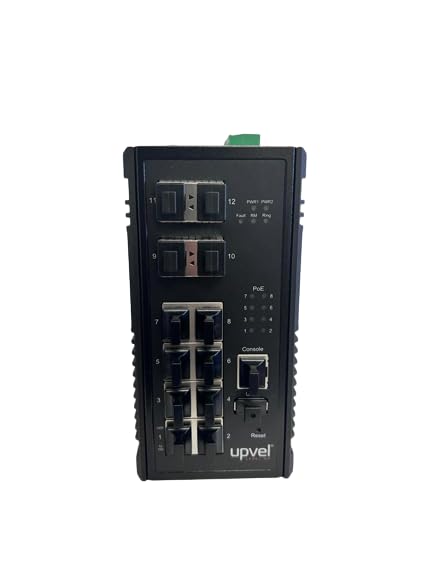 Upvel™ UMP-0804X 8+4 Port Industrial Managed PoE+ Ethernet Switch with 10G Uplink