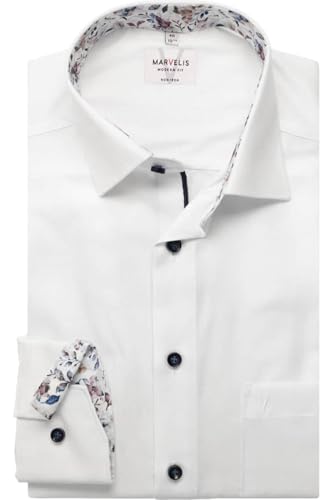 Chemise à manches longues Marvelis sans repassage et col New Kent pour homme
