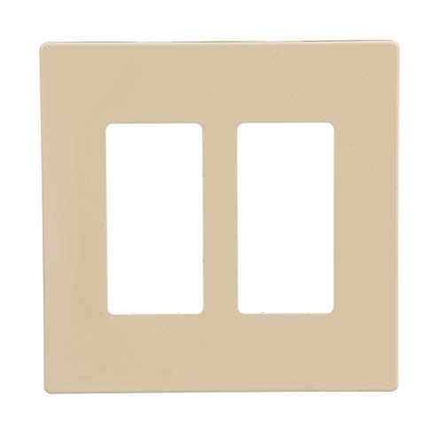 Image of Eaton PJS262V Decorator Screwless Wallplate, 2-Gang, Ivory