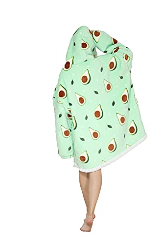 Shamdon Home Collection Hoodie Decke, Kuschelpullover Damen mit übergröße Kapuze - Kuschelig Fleece Tragbare Decke mit Ärmeln, Riesiege Tasche- Kuscheldecke zum anziehen für Sofa Kino