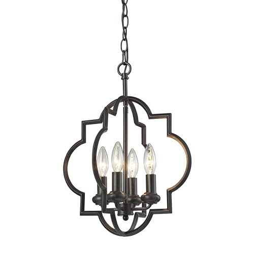 Elk Home Chandette 4-Light Chandelier - in Oil Rubbed Bronze Finish, 14-Inch Wide, Transitional Style