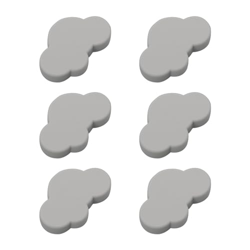 AINIUNIU 6 Pomos de Cajón con Forma de Nube para Muebles, Pomos de Goma con Forma de Dibujos Animados para Niñas Niños, para Tiradores de Armario, Cajones, Armarios de Habitación Infantil