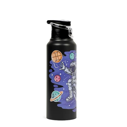 Image of VOIK Stainless Steel Printed Water Bottles for Kids, Office, Sports & Travel, UV Astronaut Print (750 ML) (Astronaud Flipper 1000ml)