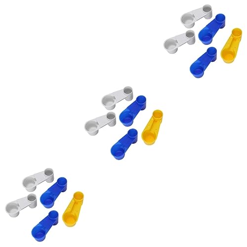 NOLITOY 3sets Automatic Bird Water Dispenser Double Ports Easy Clean Plastic Cup for Parrot Cage Cage Water Feeder 5pcs*3