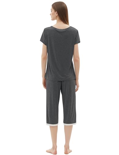 Image of Joyaria Cooling Pajamas Bamboo Viscose Lightweight PJs Set Women Wicking Sleepwear for Night Sweat S-XXL