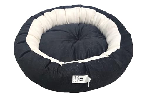 Image of XXX-Large Size Dog and Cat Bed Round Shape Export Quality Ultrasoft Micro Fiber Filling for Extra Comfert Dual Color Cream-Brown Machine Washable Anti Skid Base Pet Bed