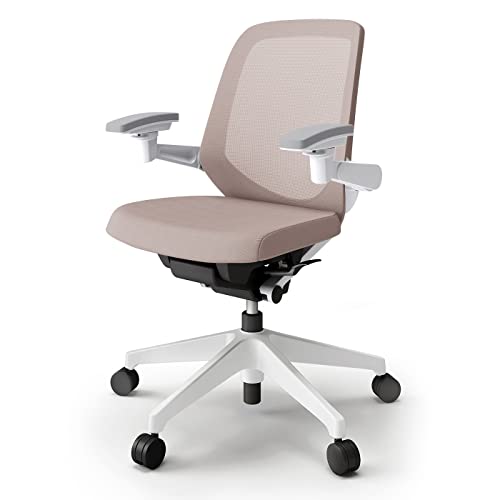 イトーキ オフィスチェア デスクチェア メッシュチェア ノートチェア nort 背:メッシュ 座:クロス ハンガーなし ウレタン双輪キャスター ベースカラー:ホワイト 背座:サンドイエロー 日本製 KJ-187JVM1W9Y3C