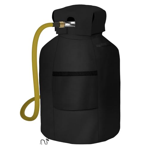 AKEfit - Funda de tanque de propano de 20 libras, cubierta de tanque de gas para exteriores, 600D, resistente al agua, se adapta a cilindros de tanque estándar de 20 libras, 13 x...