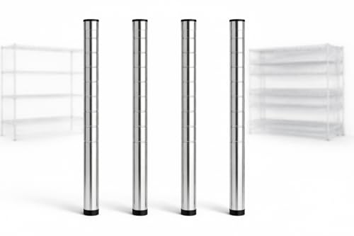 Monolith Limited 14 Chrome Wire Shelf Posts Pack of 4 Heavy Duty Modern Style NSF-Certified Kitchen Use