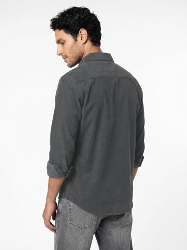 Image of Urbano Fashion Men's Corduroy Full Sleeve Regular Fit Solid Overshirt with Utility Pockets
