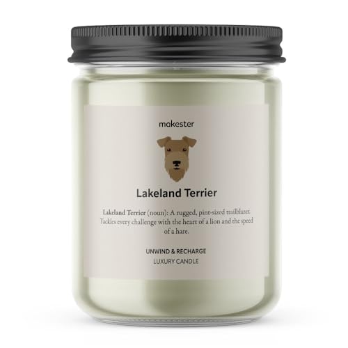 Lakeland Terrier Gifts - Luxury Soy Wax Candle - Vanilla, Jasmine, Sugared Almond - Makester, White - Image 2