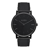 Nixon ポーターレザー A1058 50m 防水 メンズ 腕時計 (20-18mm レザーバンド 40mm 文字盤) One Size オールブラック