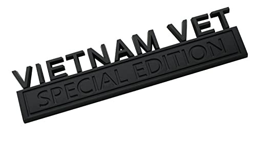 Image of 1pc Vietnam Vet Special Edition Emblems 3D Raised Decals Exterior Truck Stickers Fender Vietnam Veteran Badges Replacement for F150 F250 F350 Chevy Silverado 1500 2500 Chevrolet C10 C15 (Matte Black)