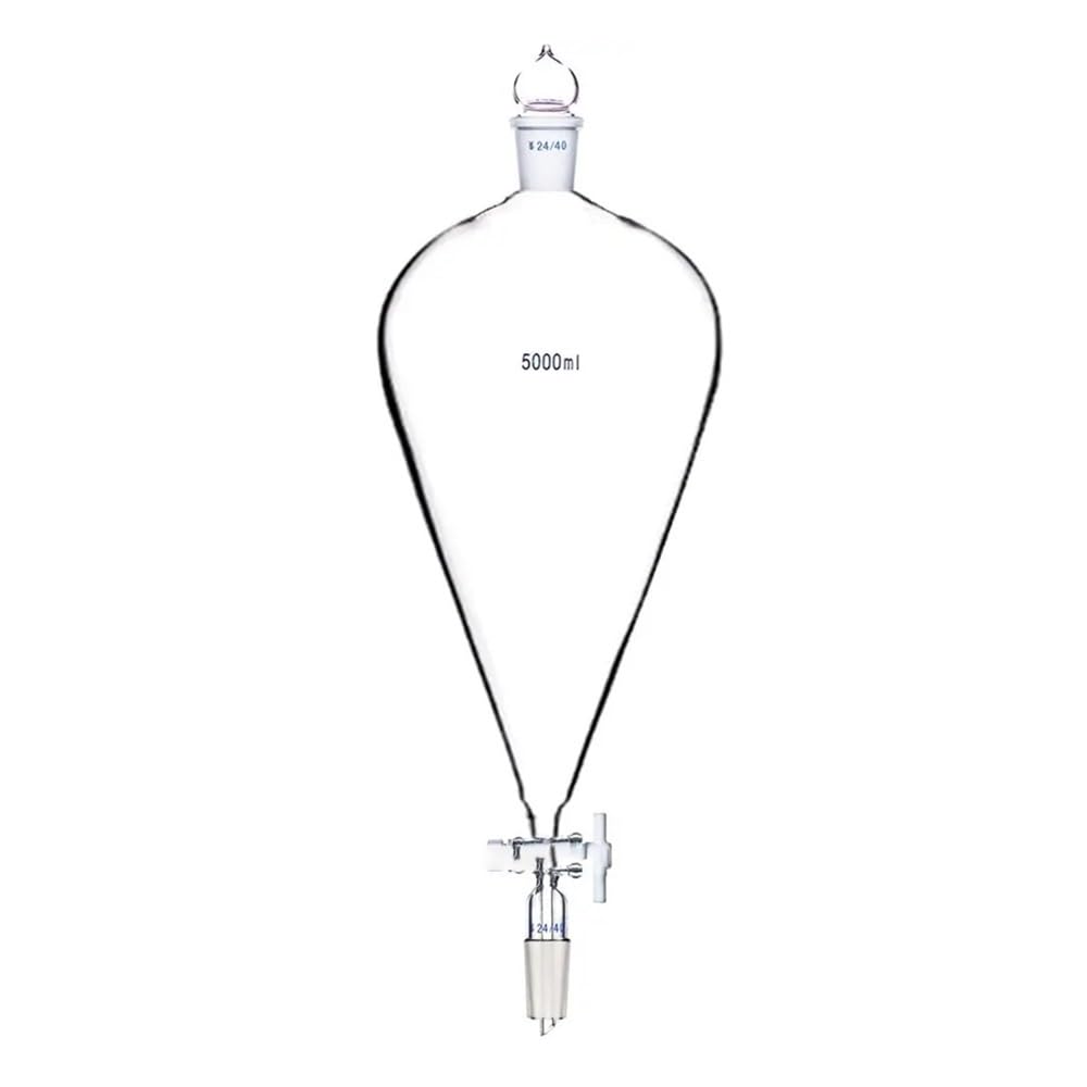 5000 ml 24/40 Glasform-Scheidetrichter 5L PTFE, beide Schliffe