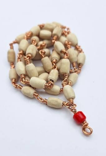 Image of Tulsi Mala - 54 Tulasi Mala Beads with Strong Copper Thread /Wire-Pooja /Japa /Prayer Tulsi Mala (54 Beads)
