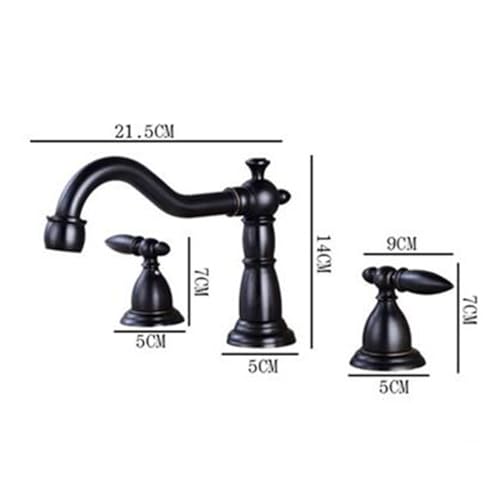 Robinet mitigeur de lavabo 3 trous avec double commande précise - 3