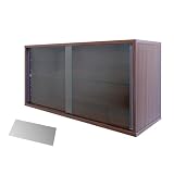 地球家具 コレクションケース CCB 幅76cm ガラス引き戸 キューブボックス 収納 棚 cubebox 家具 カラーボックス (ブラウン, 背面ミラーセット)