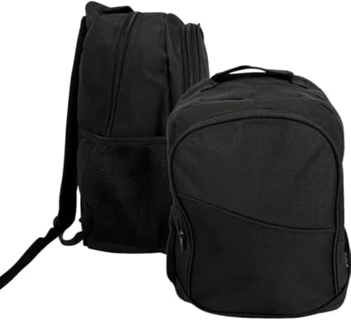 Genérico Mochila Escolar Unissex All Black - Daypack Mochila 15.6