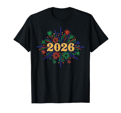 Diseño de celebración de Fuegos Artificiales 2026 Camiseta
